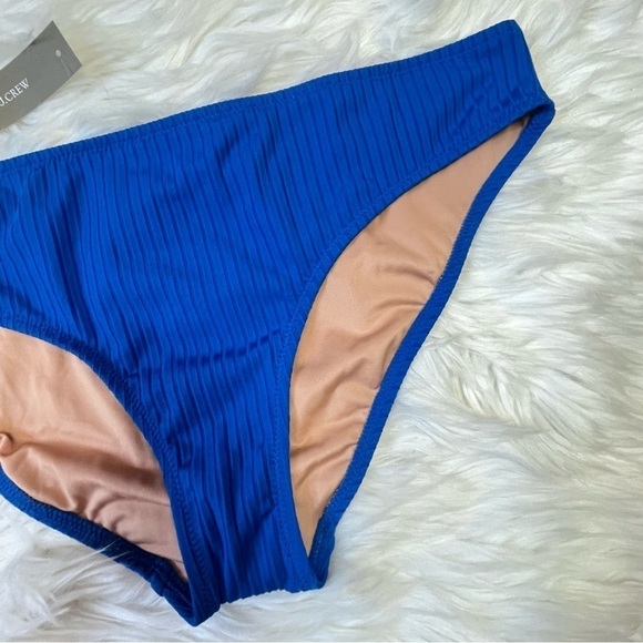 J Crew Blue Ribbed Bikini Bottoms XL - Picture 2 of 9